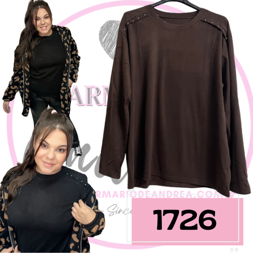 Sudadera Antelina Tachuelas – 1726 – Marrón Chocolate