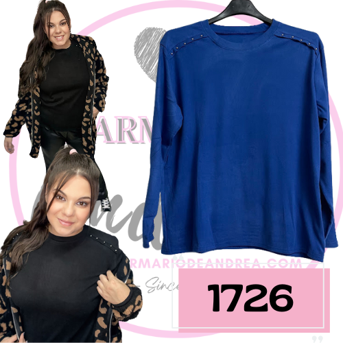 Sudadera Antelina Tachuelas – 1726 – Azul Electrico