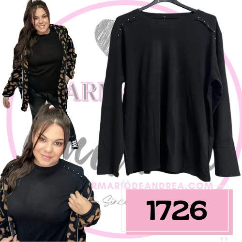 Sudadera Antelina Tachuelas – 1726 – Negro