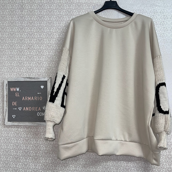 Sudadera Mangas Lana Love – 10755 – Beige